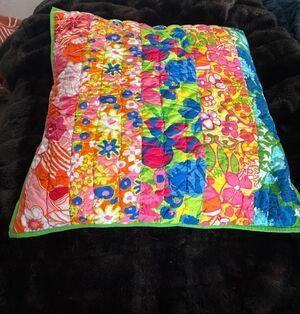 Annie Selke colorful, quilted, vibrant colors Throw Pillow  26x26